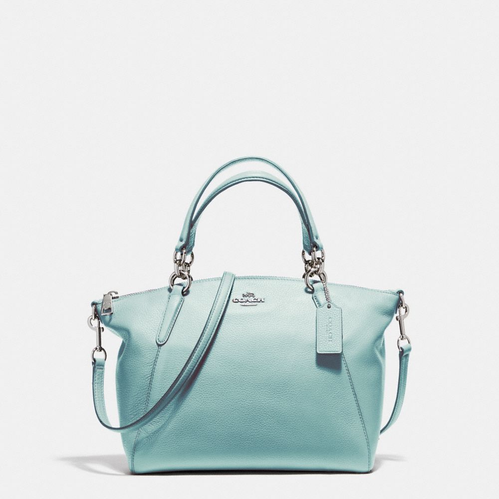 SMALL KELSEY SATCHEL - f36675 - SILVER/SEA GREEN