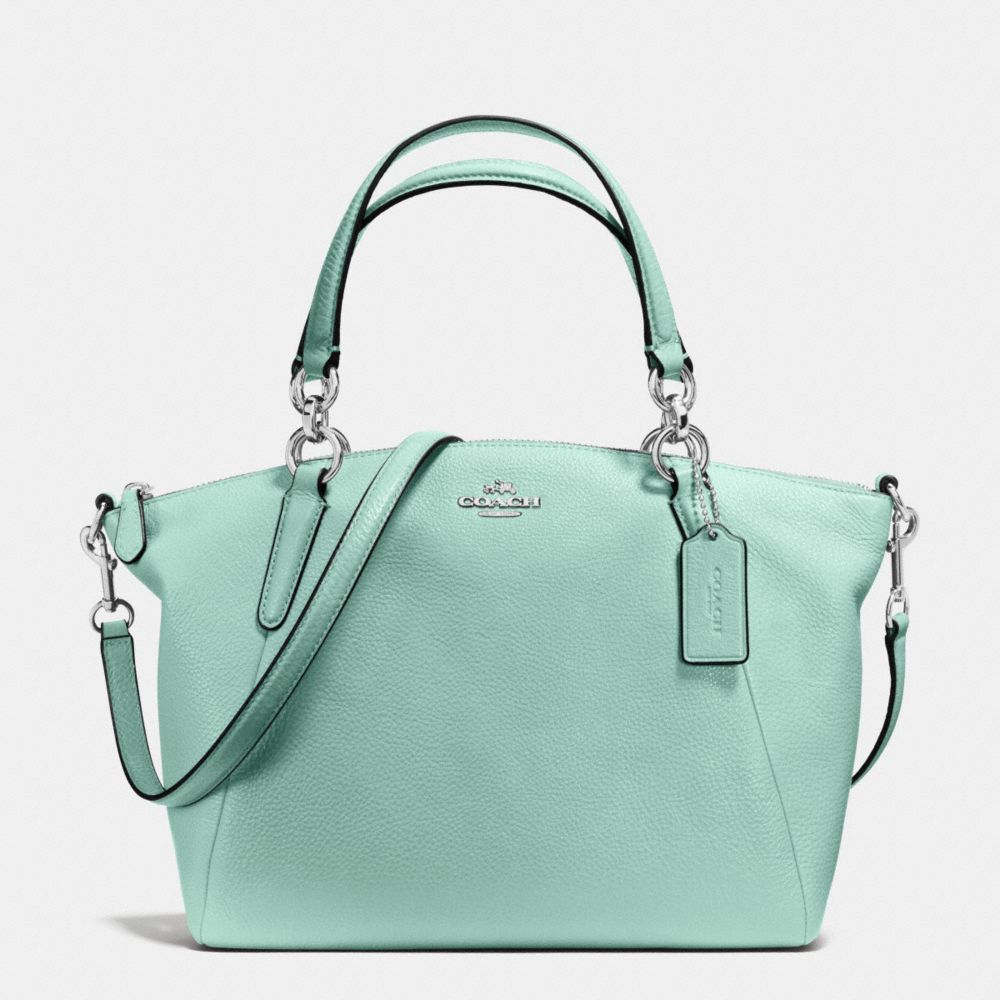 SMALL KELSEY SATCHEL IN PEBBLE LEATHER - SILVER/SEAGLASS - COACH F36675