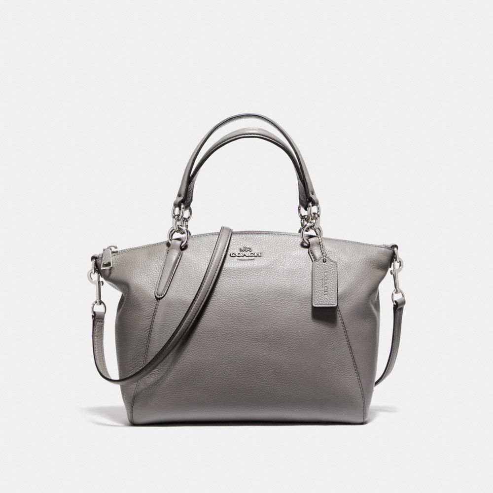 COACH f36675 SMALL KELSEY SATCHEL IN PEBBLE LEATHER SILVER/HEATHER GREY