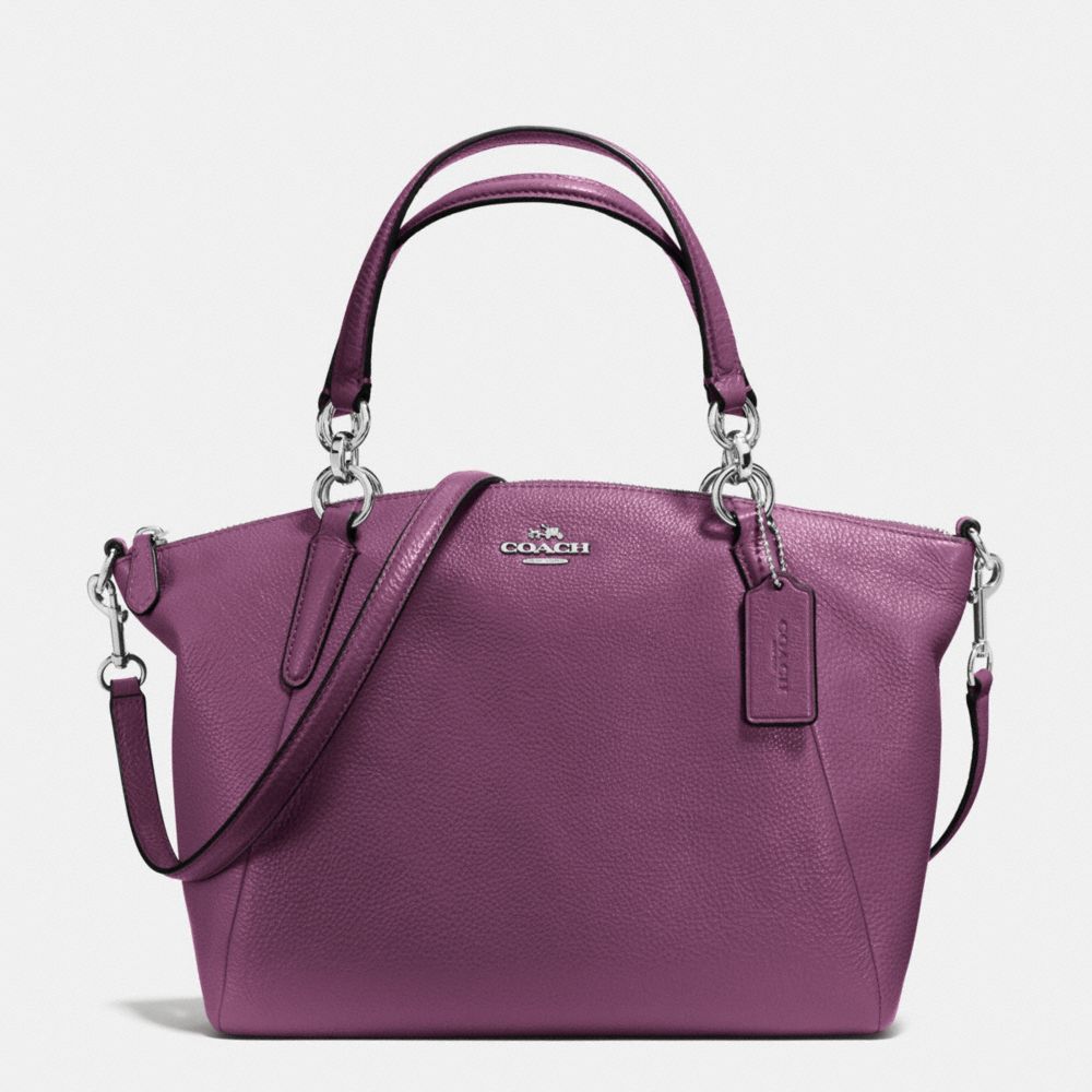 SMALL KELSEY SATCHEL IN PEBBLE LEATHER - f36675 - SILVER/MAUVE