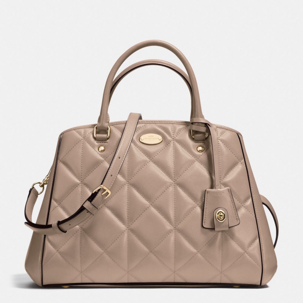 COACH F36679 Small Margot Carryall In Quilted Leather IMITATION GOLD/STN