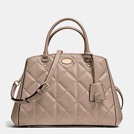 COACH f36679 SMALL MARGOT CARRYALL IN QUILTED LEATHER IMITATION GOLD/STN