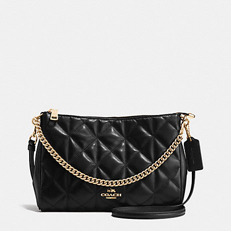 COACH F36682 CARRIE CROSSBODY IN QUILTED LEATHER IMITATION-GOLD/BLACK