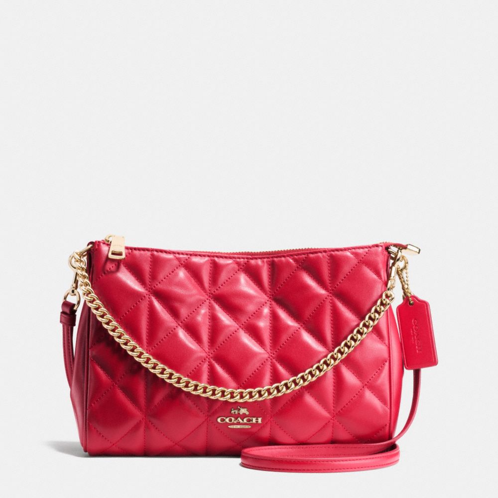 CARRIE CROSSBODY IN QUILTED LEATHER - IMITATION GOLD/CLASSIC RED - COACH F36682