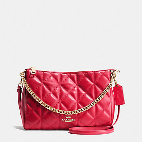 COACH f36682 CARRIE CROSSBODY IN QUILTED LEATHER IMITATION GOLD/CLASSIC RED