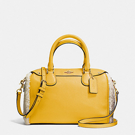 COACH MINI BENNETT SATCHEL IN SHEARLING AND LEATHER - SILVER/BANANA/NEUTRAL - f36689