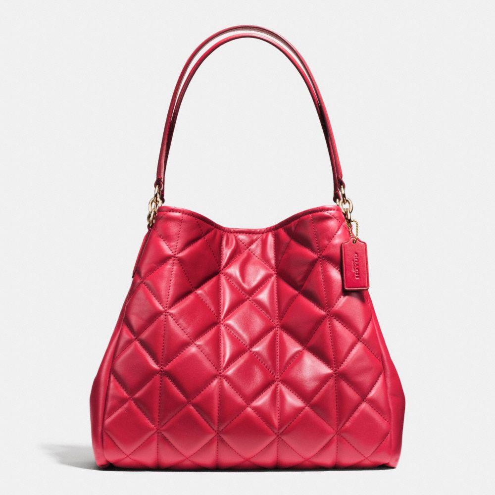 COACH F36696 Phoebe Shoulder Bag In Quilted Leather IMITATION GOLD/CLASSIC RED