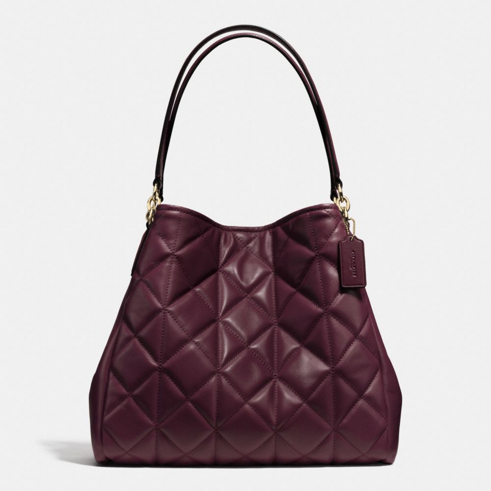 PHOEBE SHOULDER BAG IN QUILTED LEATHER - IMITATION GOLD/OXBLOOD 1 - COACH F36696