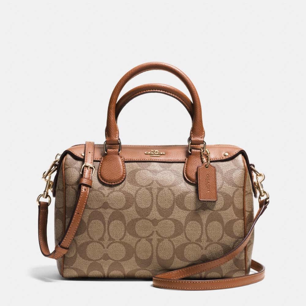 COACH F36702 - MINI BENNETT SATCHEL IN SIGNATURE IMITATION GOLD/KHAKI/SADDLE