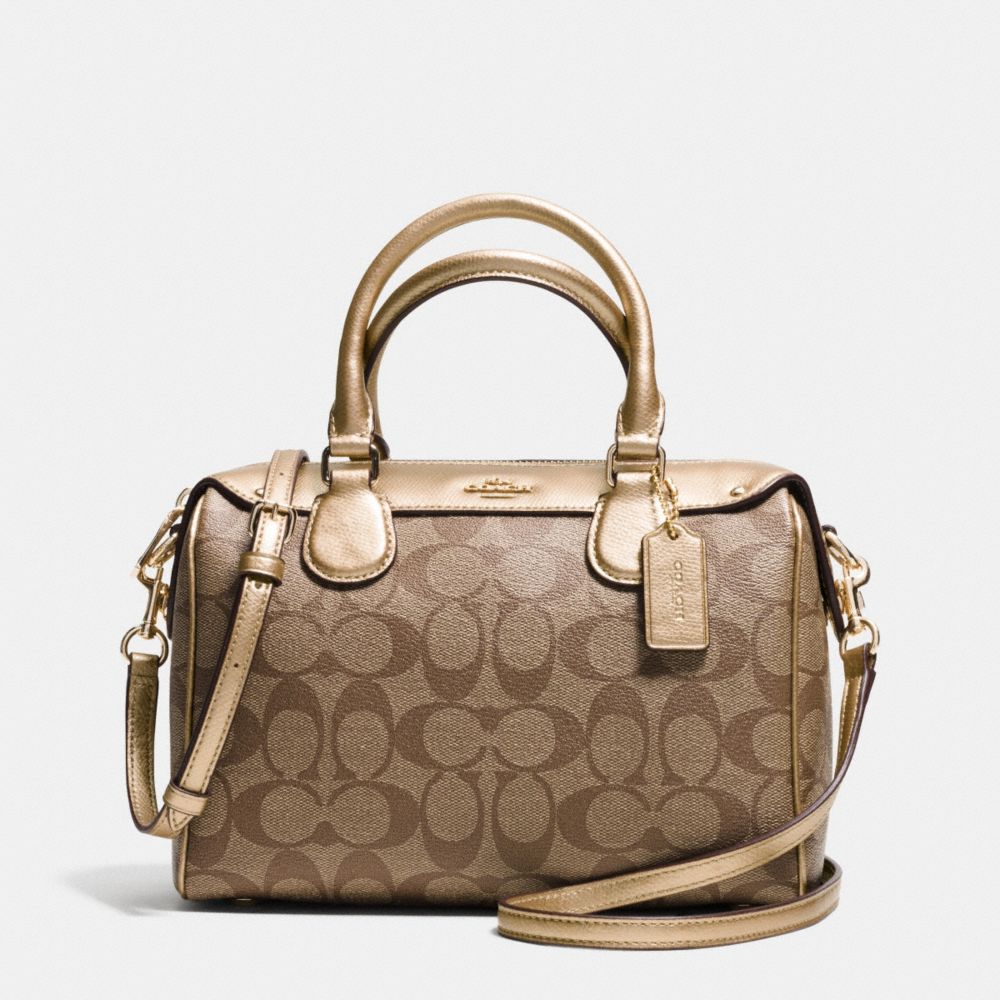 COACH MINI BENNETT SATCHEL IN SIGNATURE - IMITATION GOLD/KHAKI/GOLD - f36702