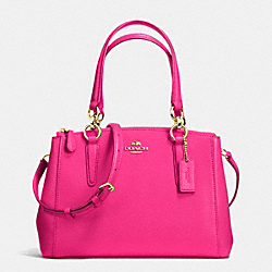 COACH MINI CHRISTIE CARRYALL IN CROSSGRAIN LEATHER - IMITATION GOLD/PINK RUBY - F36704