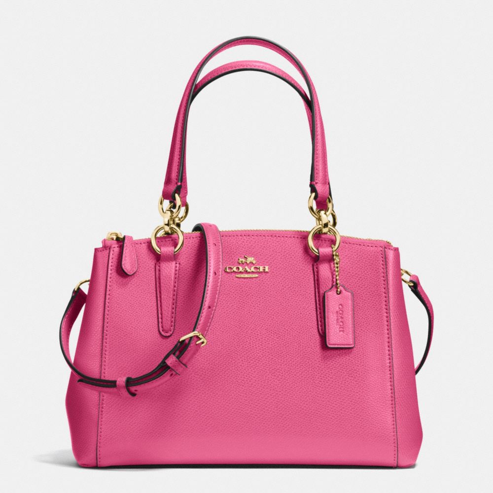 MINI CHRISTIE CARRYALL IN CROSSGRAIN LEATHER - f36704 - IMITATION GOLD/DAHLIA