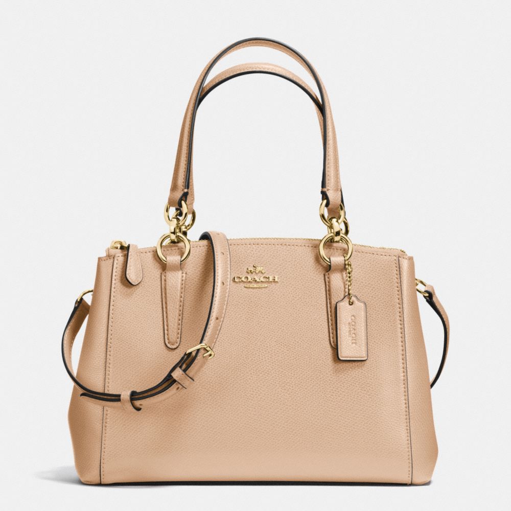 COACH F36704 - MINI CHRISTIE CARRYALL IN CROSSGRAIN LEATHER IMITATION GOLD/NUDE