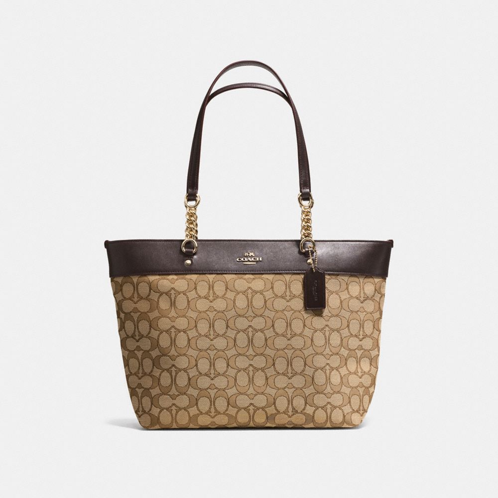 COACH F36708 SOPHIA TOTE IN SIGNATURE JACQUARD LIGHT-GOLD/KHAKI