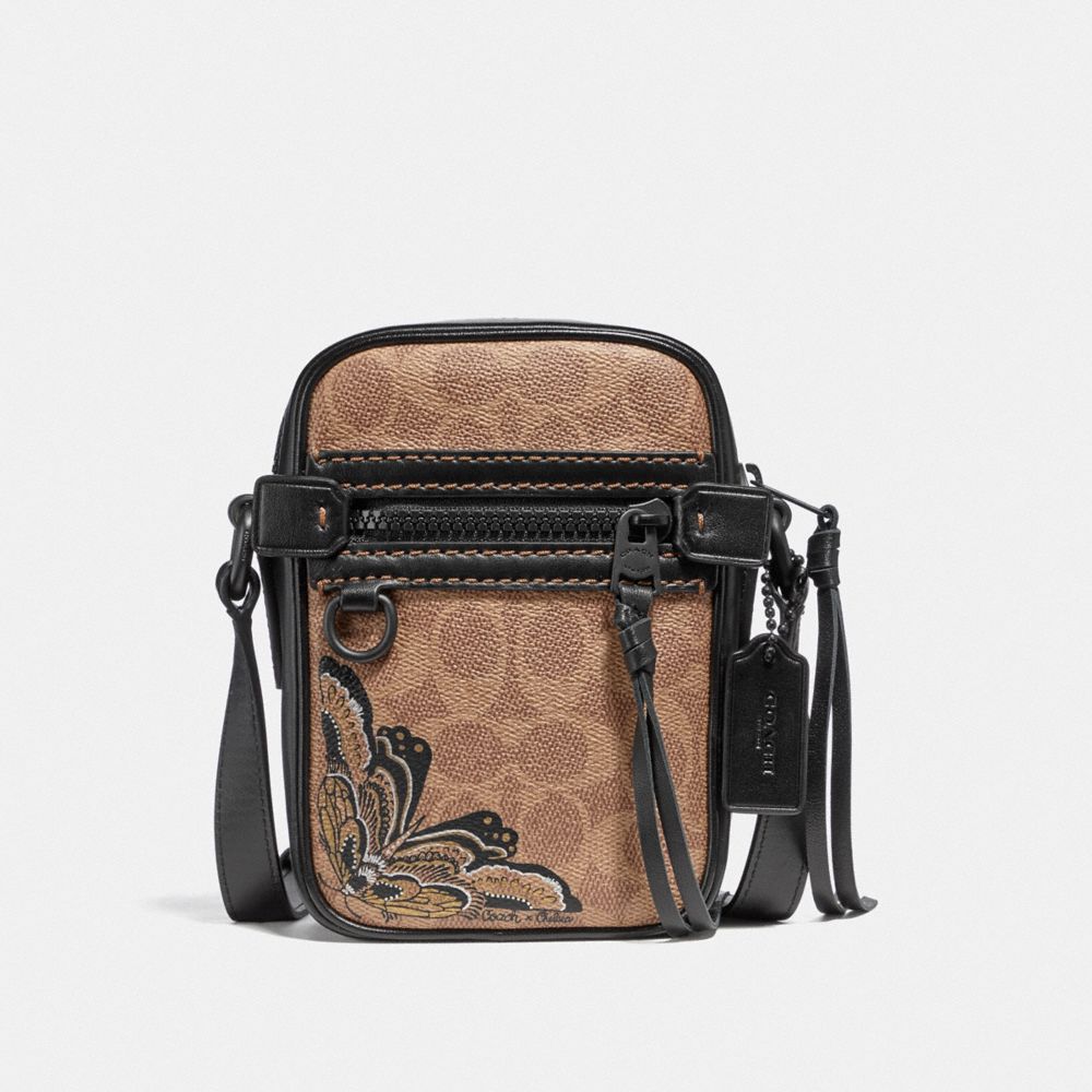 COACH F36714 Dylan 10 In Signature Canvas With Tattoo MW/BLACK/KHAKI