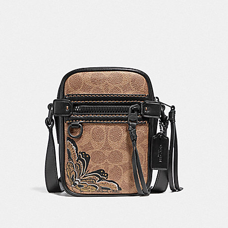 COACH DYLAN 10 IN SIGNATURE CANVAS WITH TATTOO - MW/BLACK/KHAKI - F36714