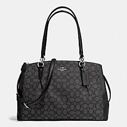 COACH F36720 Christie Carryall With Pleats In Signature SILVER/BLACK SMOKE/BLACK