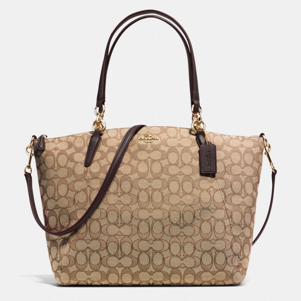 COACH KELSEY SATCHEL IN SIGNATURE - IMITATION GOLD/KHAKI/BROWN - F36722