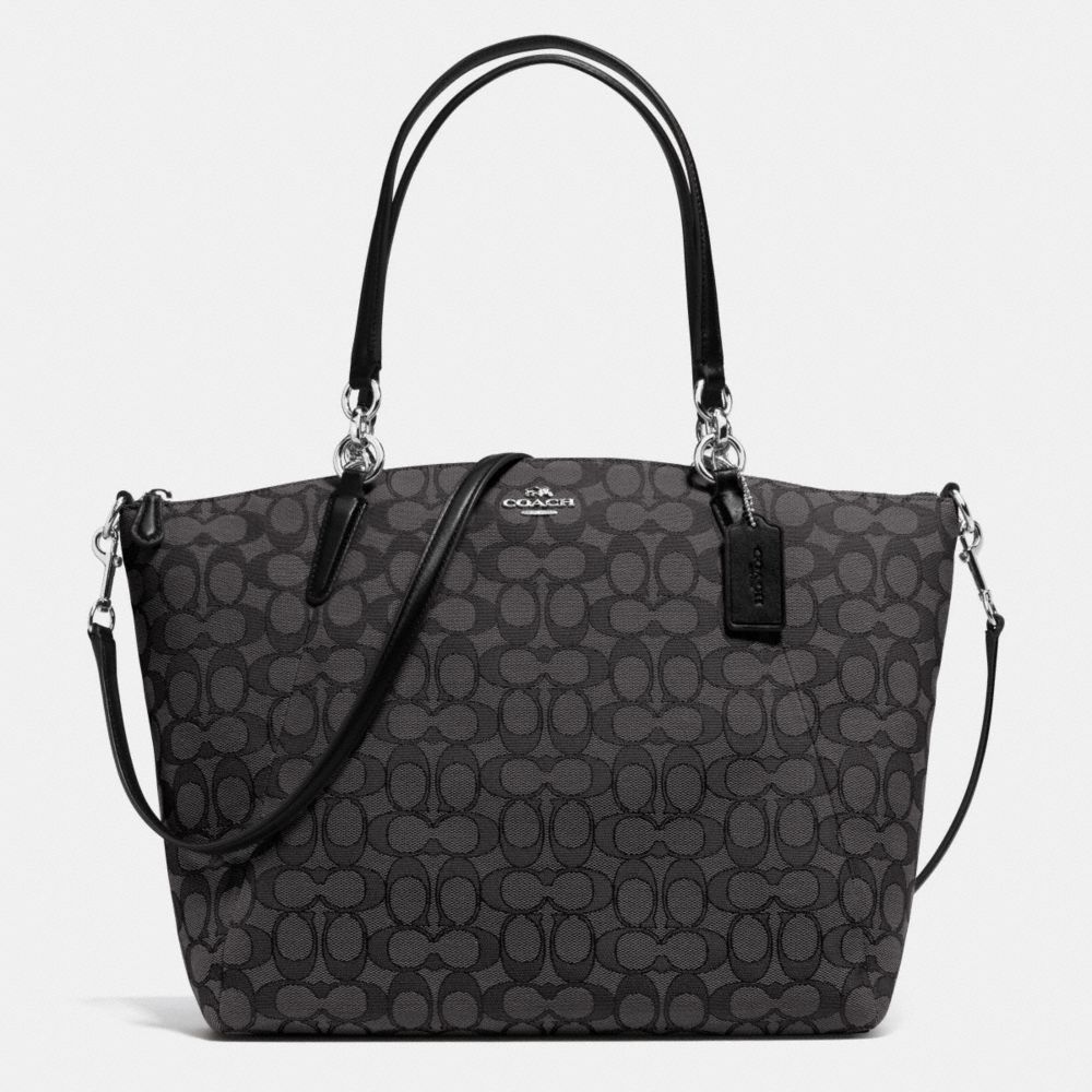 COACH F36722 KELSEY SATCHEL IN SIGNATURE SILVER/BLACK-SMOKE/BLACK