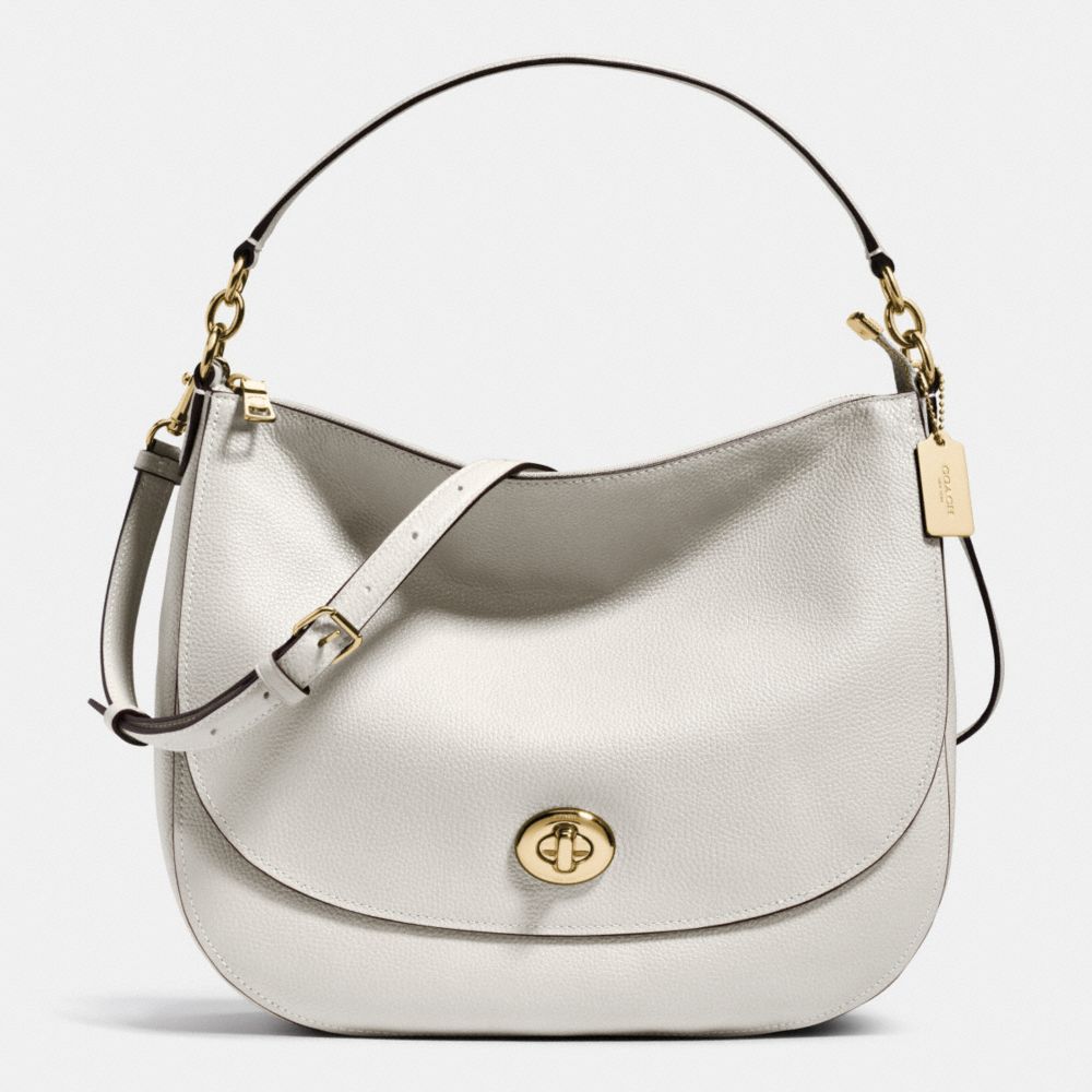 TURNLOCK HOBO IN PEBBLE LEATHER - LIGHT GOLD/CHALK - COACH F36762