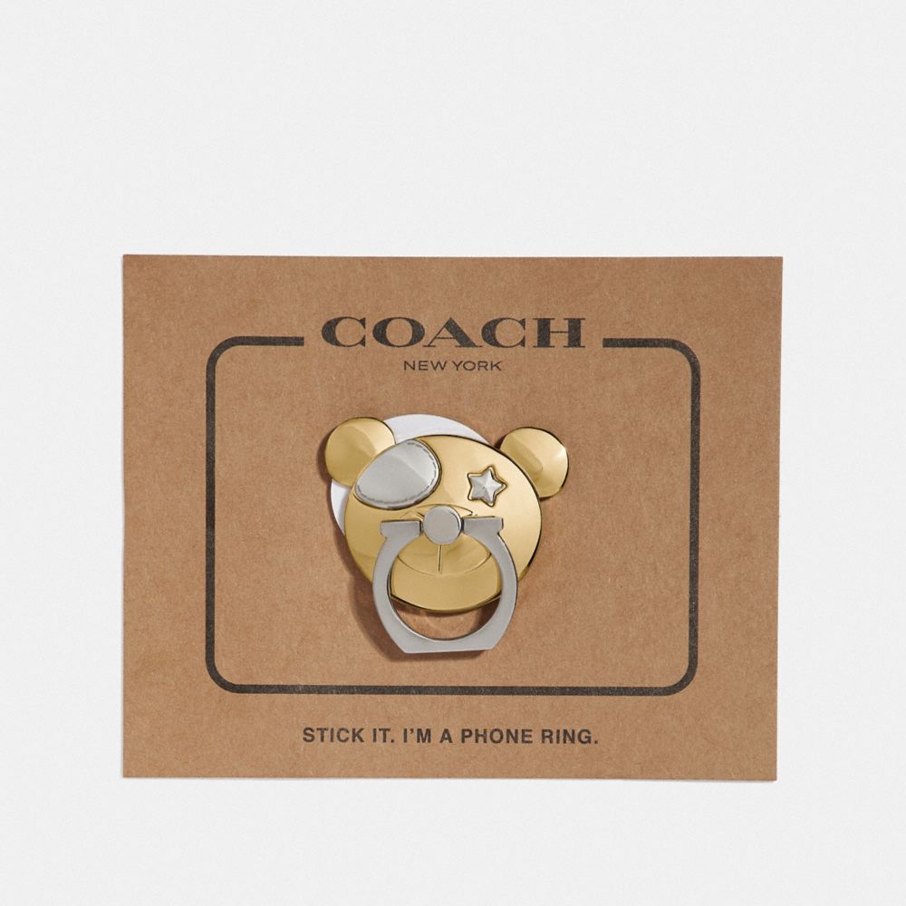 COACH BEAR PHONE GRIP - GOLD - F36805