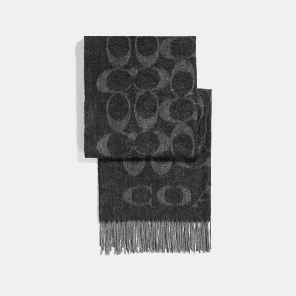 SIGNATURE MUFFLER - COACH F36808 - BLACK/GREY