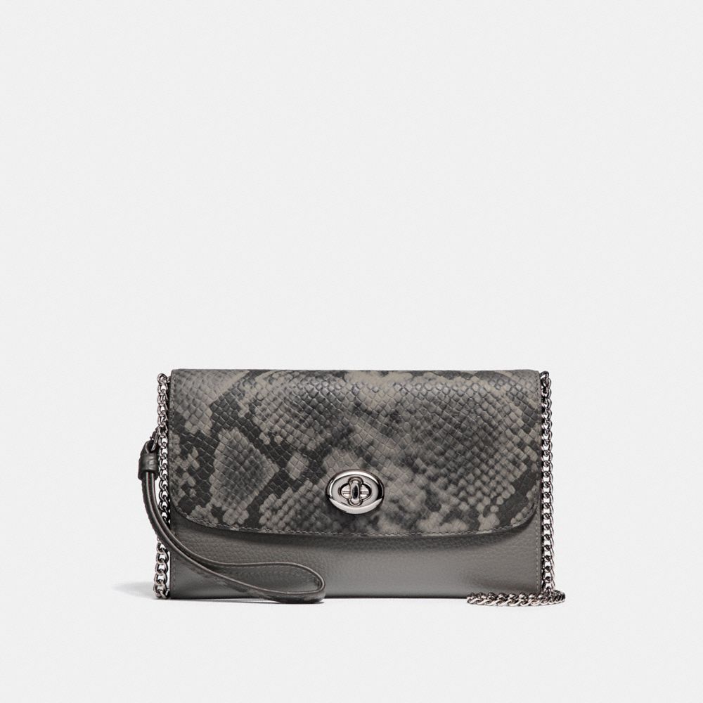 COACH F36832 CHAIN CROSSBODY HEATHER GREY/SILVER