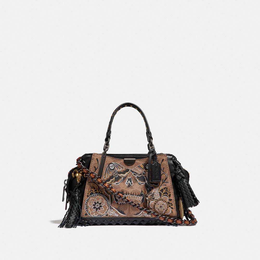 COACH F36840 Dreamer 21 In Signature Canvas With Tattoo BP/TAN BLACK