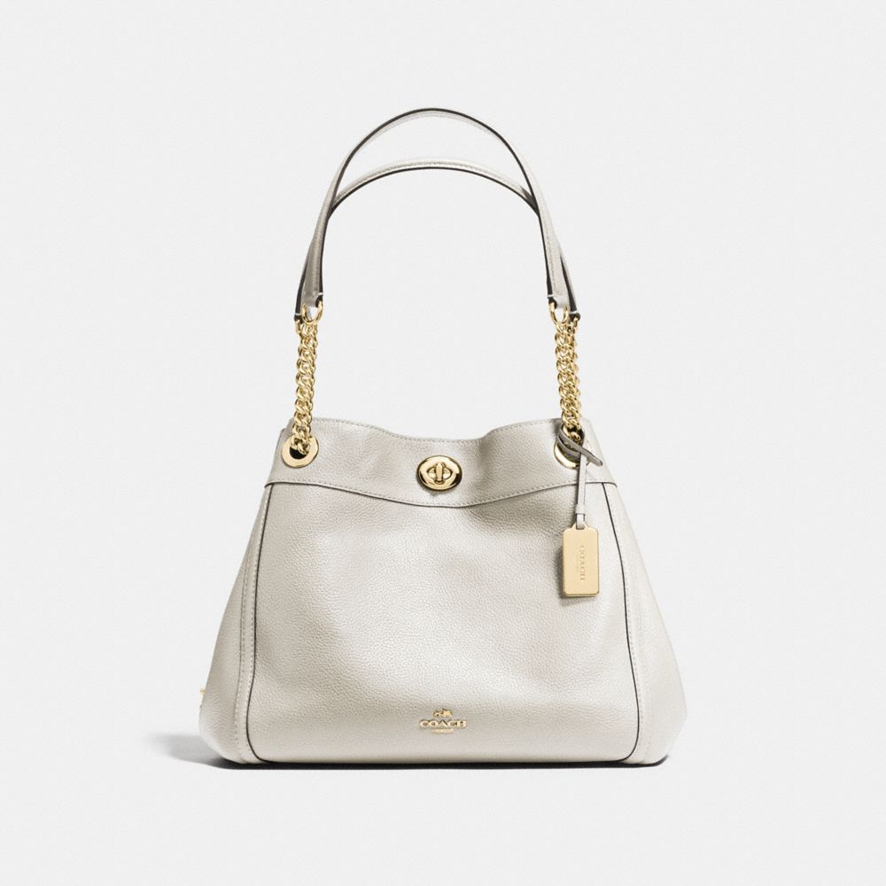 COACH TURNLOCK EDIE SHOULDER BAG - CHALK/LIGHT GOLD - F36855