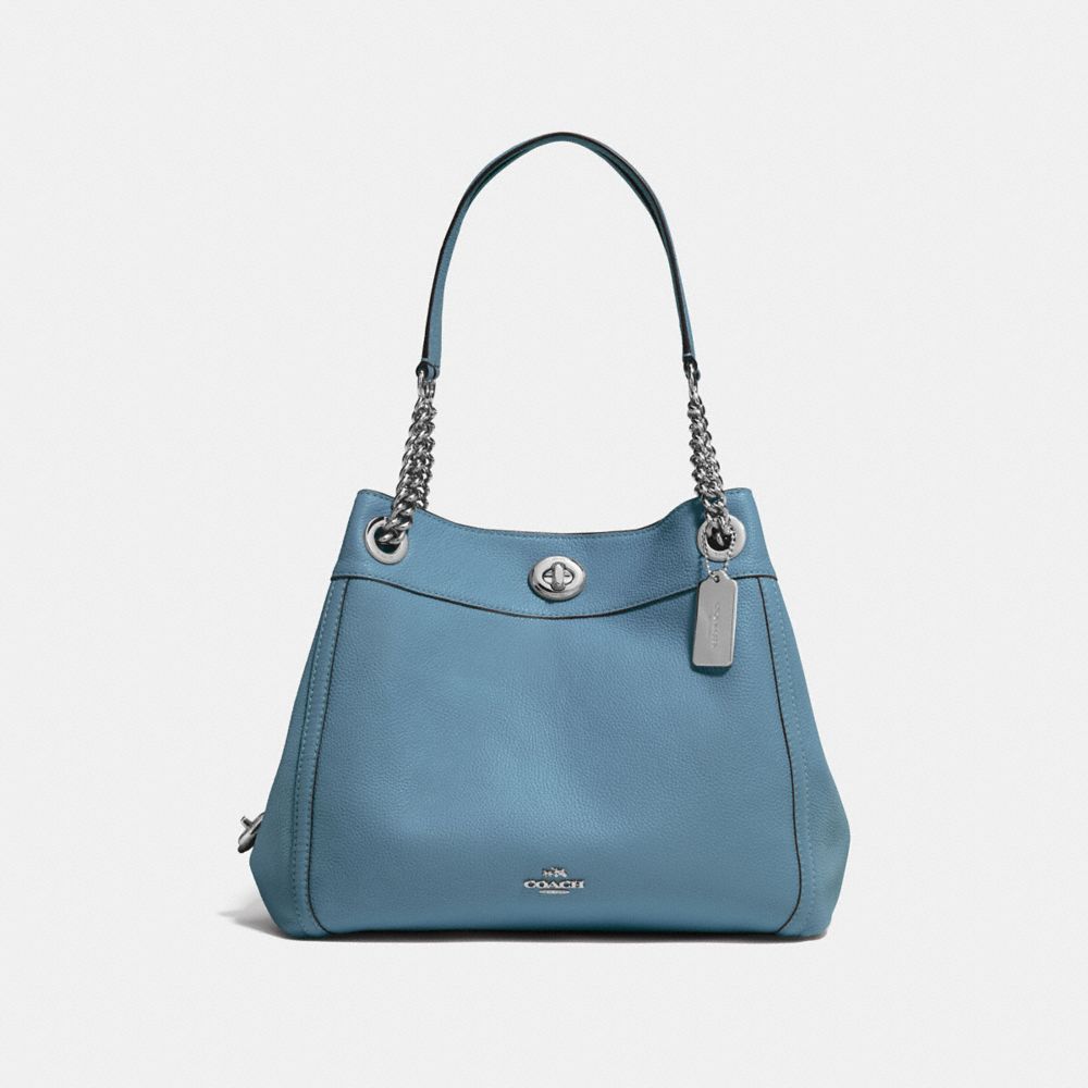 COACH F36855 TURNLOCK EDIE SHOULDER BAG SV/SLATE