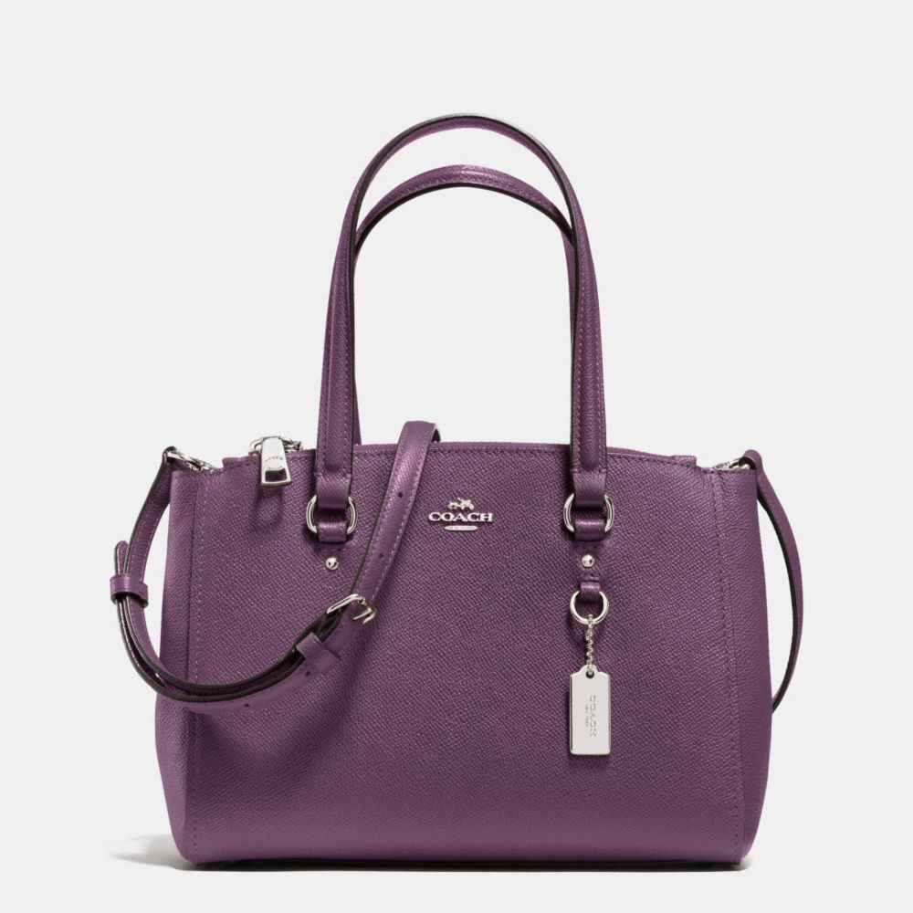 STANTON CARRYALL 26 IN CROSSGRAIN LEATHER - f36881 - SILVER/EGGPLANT
