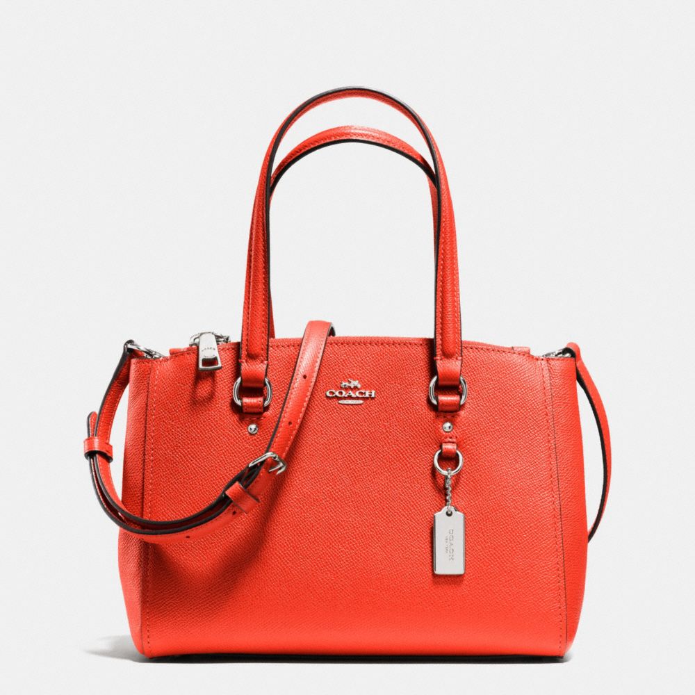 STANTON CARRYALL 26 IN CROSSGRAIN LEATHER - f36881 - SILVER/ORANGE