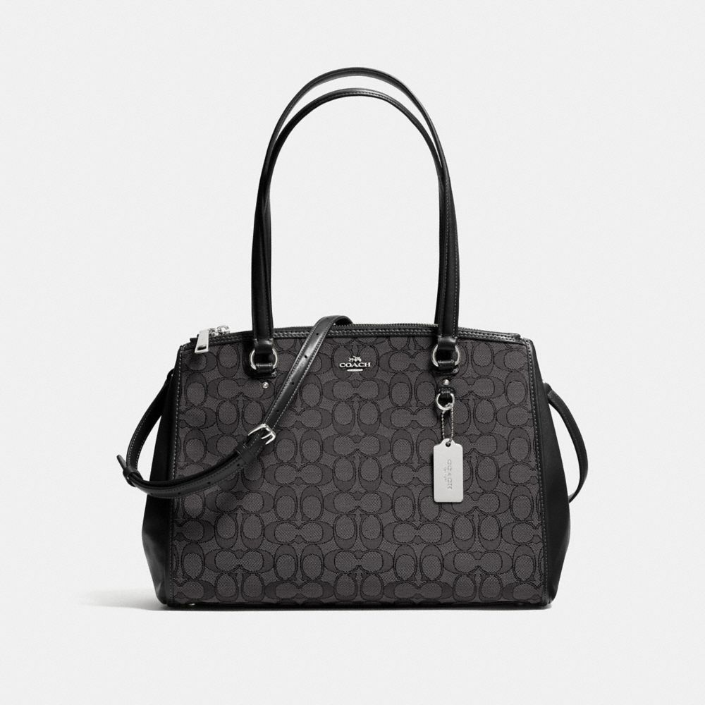 COACH F36912 Stanton Carryall In Signature Jacquard BLACK SMOKE/BLACK/SILVER