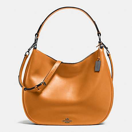 COACH F36997 COACH NOMAD HOBO IN GLOVETANNED LEATHER BLACK-ANTIQUE-NICKEL/BUTTERSCOTCH