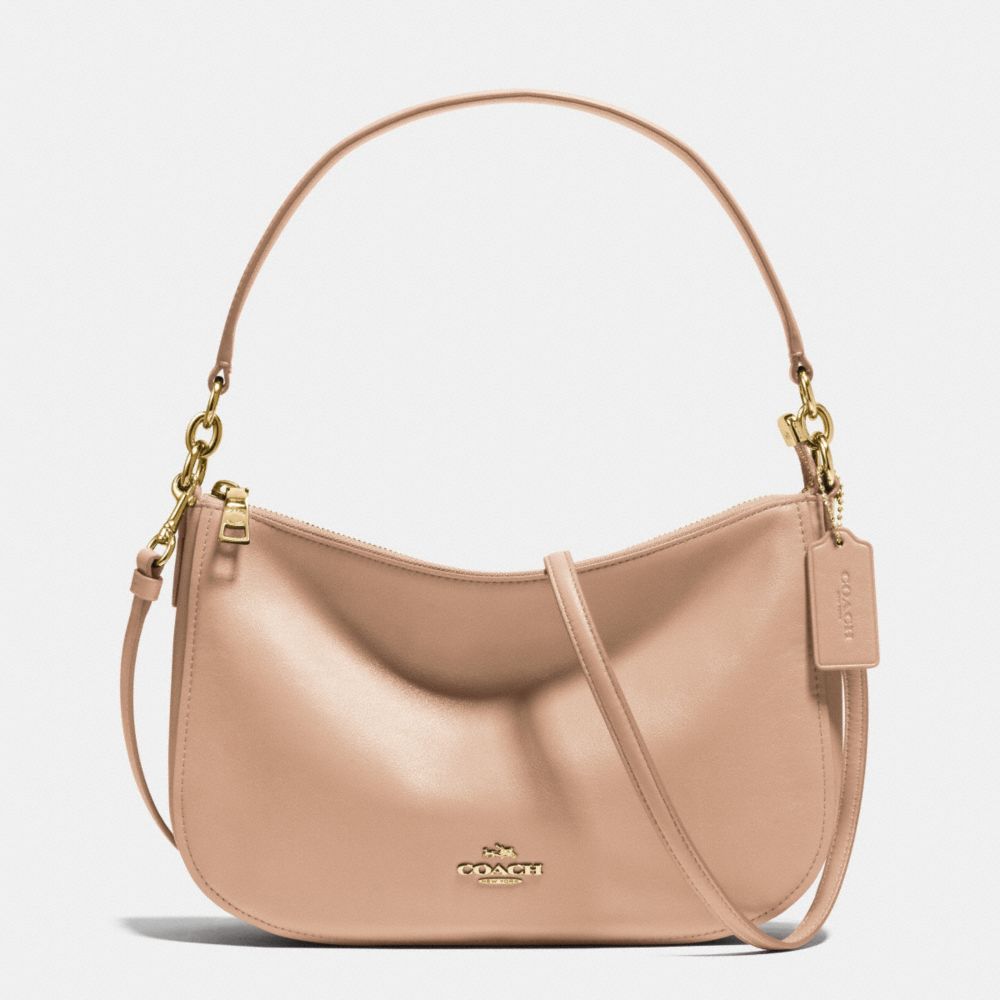 COACH F37018 CHELSEA CROSSBODY IN SMOOTH CALF LEATHER LIGHT GOLD BEECHWOOD COACH HANDBAGS