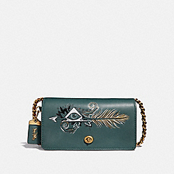 COACH DINKY WITH TATTOO - EVERGREEN/BRASS - F37054