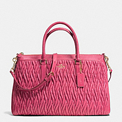 MORGAN SATCHEL IN GATHERED LEATHER - f37083 - IMITATION GOLD/DAHLIA