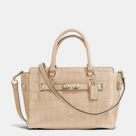 COACH f37099 BLAKE CARRYALL IN CROC EMBOSSED LEATHER IMITATION GOLD/BEECHWOOD