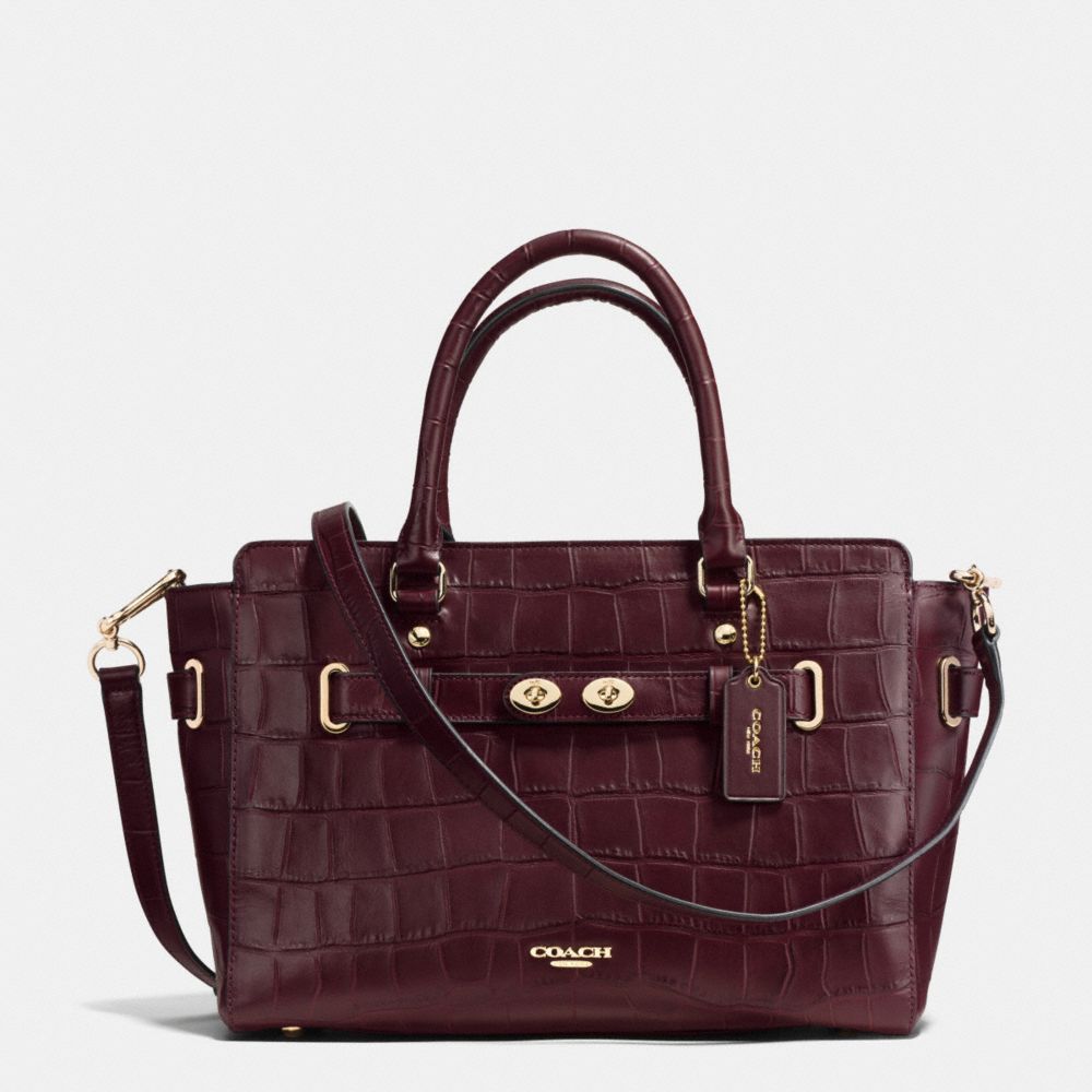 COACH F37099 - BLAKE CARRYALL IN CROC EMBOSSED LEATHER IMITATION GOLD/OXBLOOD