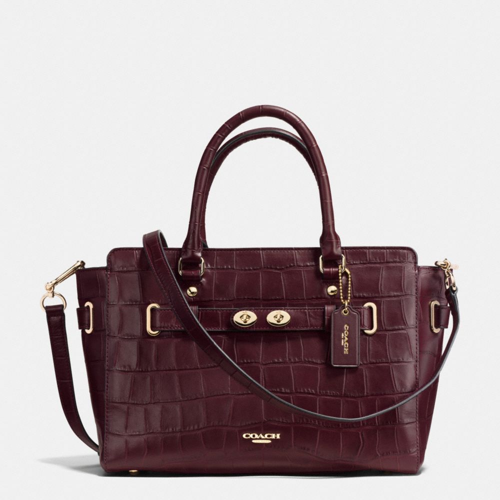 BLAKE CARRYALL IN CROC EMBOSSED LEATHER - f37099 - IMITATION GOLD/OXBLOOD