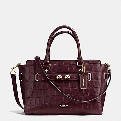 COACH f37099 BLAKE CARRYALL IN CROC EMBOSSED LEATHER IMITATION GOLD/OXBLOOD