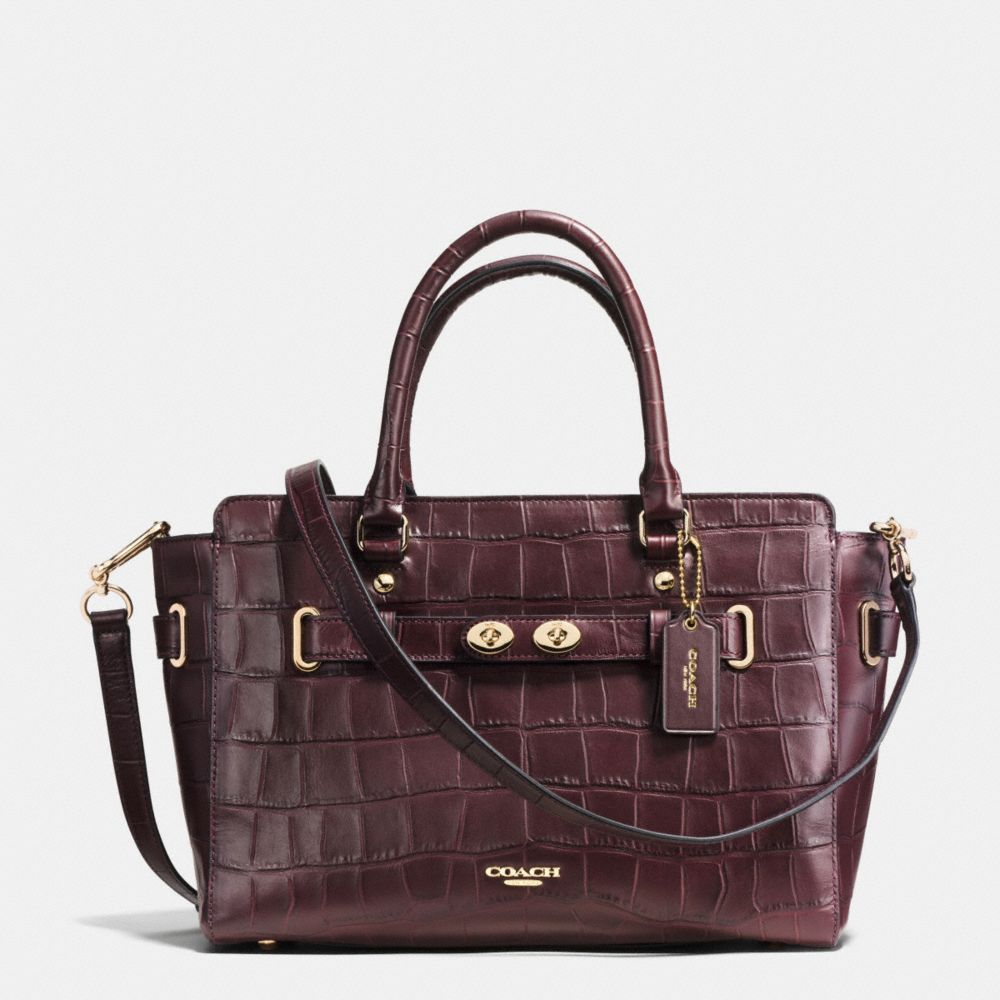 BLAKE CARRYALL IN CROC EMBOSSED LEATHER - IMITATION GOLD/OXBLOOD - COACH F37099