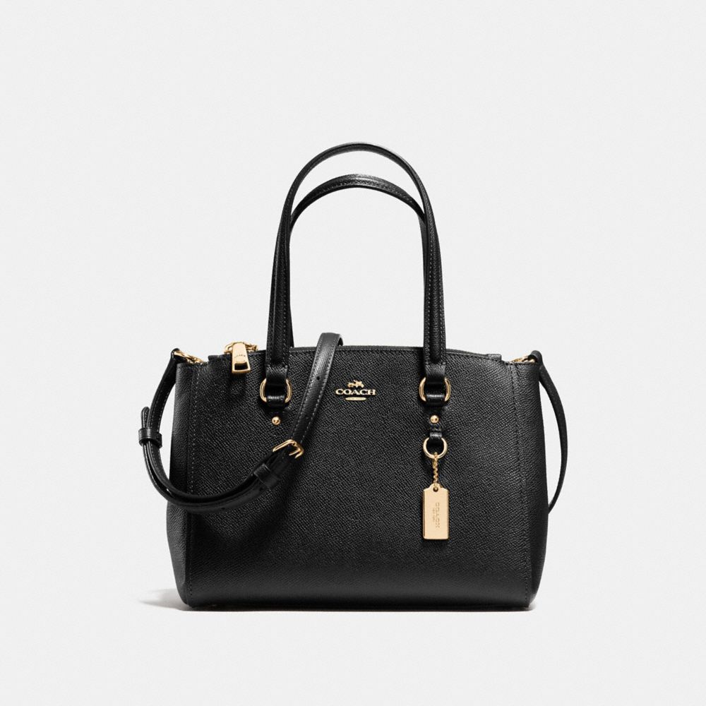 COACH F37145 STANTON CARRYALL 26 IN CROSSGRAIN LEATHER LIGHT-GOLD/BLACK