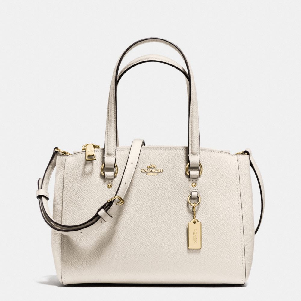 COACH f37145 STANTON CARRYALL 26 IN CROSSGRAIN LEATHER LIGHT GOLD/CHALK