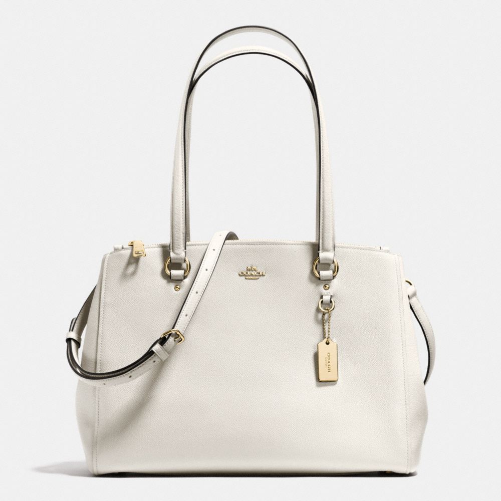 STANTON CARRYALL IN CROSSGRAIN LEATHER - f37148 - LIGHT GOLD/CHALK