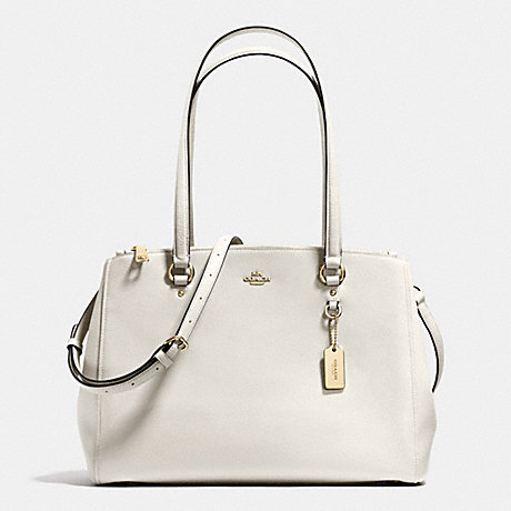 COACH f37148 STANTON CARRYALL IN CROSSGRAIN LEATHER LIGHT GOLD/CHALK
