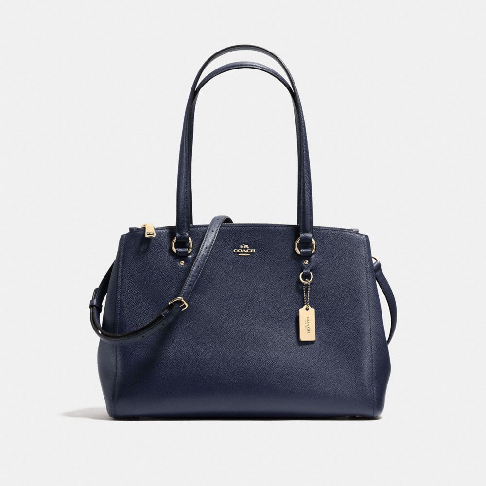 STANTON CARRYALL IN CROSSGRAIN LEATHER - LIGHT GOLD/NAVY - COACH F37148
