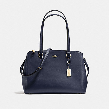 COACH F37148 STANTON CARRYALL IN CROSSGRAIN LEATHER LIGHT-GOLD/NAVY