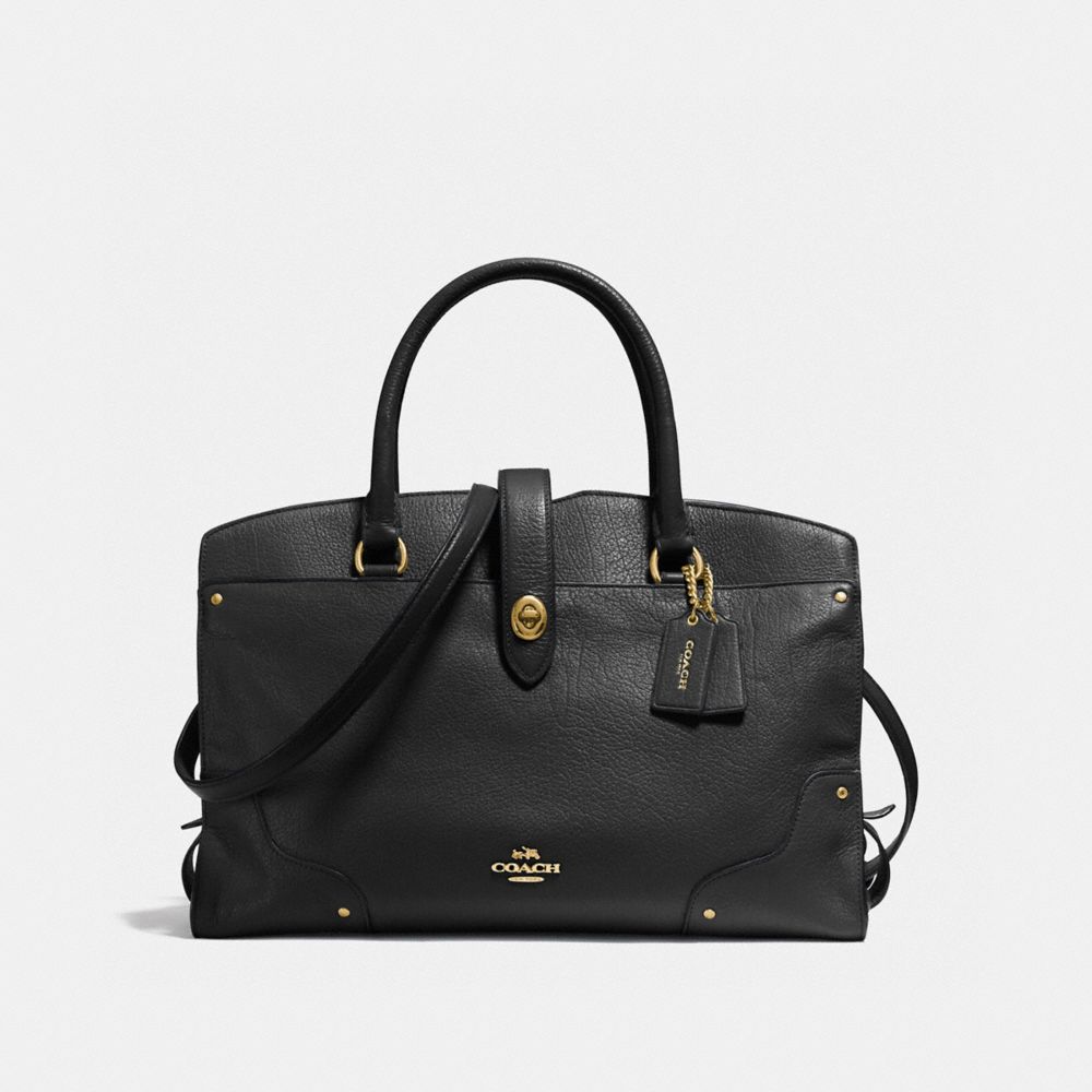 COACH F37167 Mercer Satchel BLACK/LIGHT GOLD