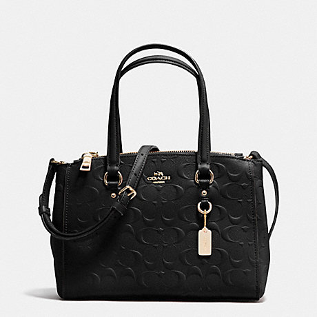 COACH STANTON CARRYALL 26 IN SIGNATURE EMBOSSED LEATHER - LIGHT GOLD/BLACK - f37175